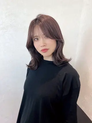 ミディアム カラー nehus nagaoka所属・🖤複雑履歴ブリーチ Mizuki 🖤のヘアスタイル