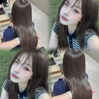 カラー 透明感/グレージュ/ ベージュ/るな🪽のヘアスタイル