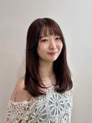 セミロング カラー ナチュラル大人っぽい スタイル　MAORIのヘアスタイル