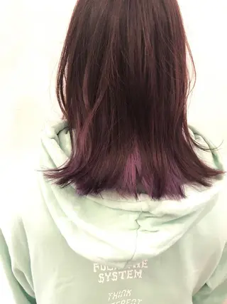 セミロング カラー 平川 友希子のヘアスタイル