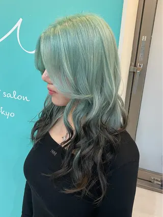 セミロング カラー mana/メンズ/ ヘアセット/ブリーチのヘアスタイル