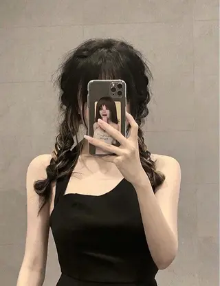 ロング カラー 韓国風暗髪ヘア🤍 🫧MIREIのヘアスタイル