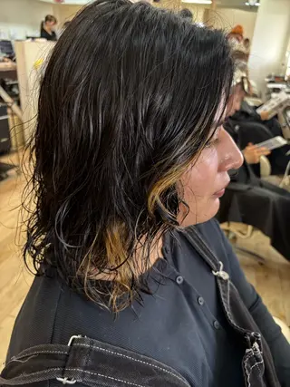 ミディアム パーマ ルプラボウ 石黒よう子のヘアスタイル