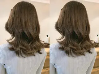 ロング カラー 透明感/オリーブ/ グレージュ/YUKAのヘアスタイル