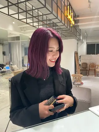 セミロング カラー loely 💞miyuのヘアスタイル