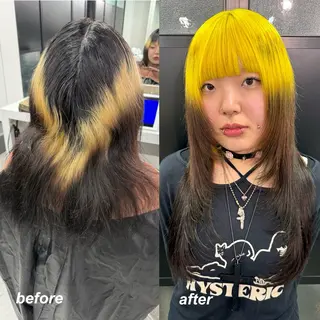 ロング カラー 渋谷🎨ハイトーン× エクステ🎨レンのヘアスタイル