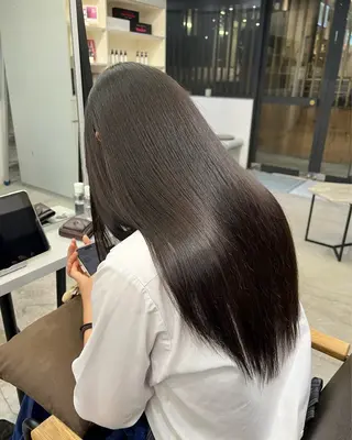 ロング 絶対可愛い暖色カラー 🌷うる艶✨山下七海のヘアスタイル