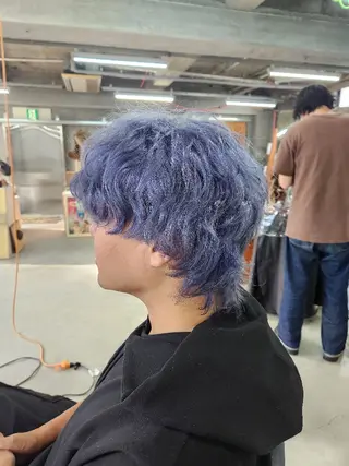 ショート カラー ブリーチ、デザイン  カラー福士直矢のヘアスタイル