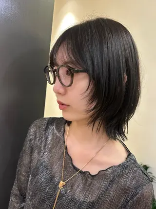 ミディアム カラー hub hair レイヤー/透明感のヘアスタイル