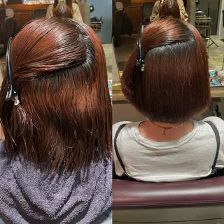 ミディアム 縮毛矯正 /艶カラー risako🫧のヘアスタイル