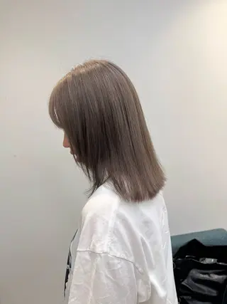 ミディアム カラー ほの カラー特化/ ブリーチ/ボブのヘアスタイル