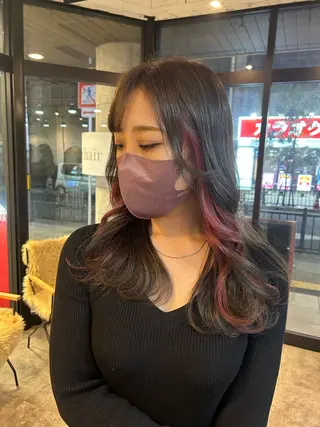 ミディアム カラー 木下 美優のヘアスタイル