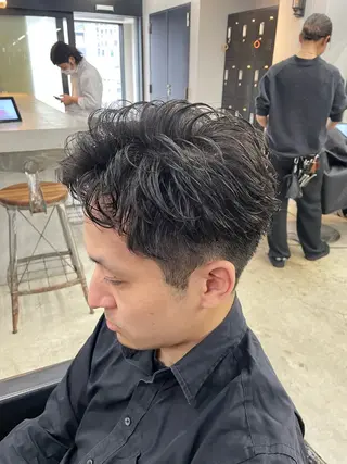 パーマ メンズ 新宿/韓国ヘア/ 髪質改善ストレートのヘアスタイル