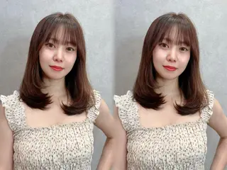 ミディアム 韓国🎀レイヤー/艶 髪/縮毛矯正/ユリナのヘアスタイル