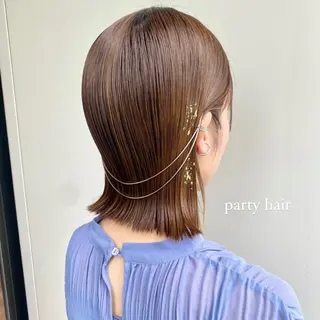 ヘアアレンジ 透けるベージュ/ 艶カラー♡のヘアスタイル
