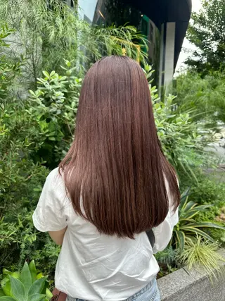 ロング カラー ヘアアレンジ タイトボブ個性派カラ ーAKANEのヘアスタイル