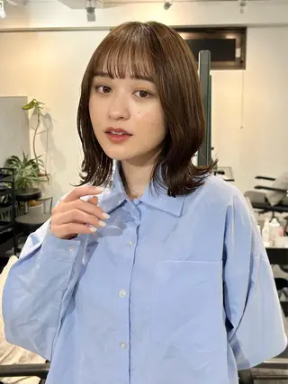 ミディアム 池袋レイヤーカット/ 顔まわりtaigaのヘアスタイル