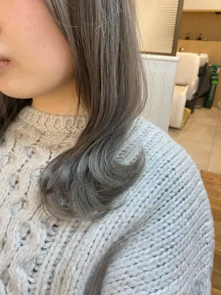 セミロング カラー ヘアアレンジ 韓国ヘア sasugaのヘアスタイル