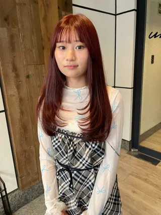 ロング カラー 渋谷 留菜のヘアスタイル