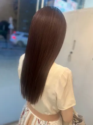 ロング 艶グレージュカラー 美髪特化美容師のヘアスタイル