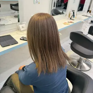 セミロング 🩷モテ髪＆透明感 🩷ミルクティー🩷のヘアスタイル