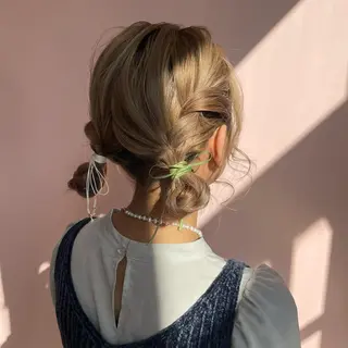 ヘアアレンジ レイヤーカット/ ハイトーンchimiのヘアスタイル