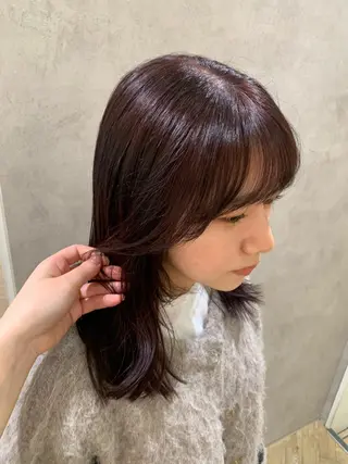 ミディアム Nu:v所属・moe/ 透明感カラー/恵比寿のヘアスタイル