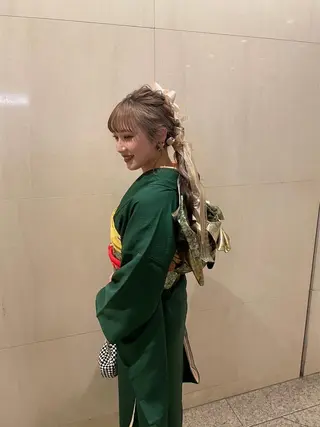 セミロング ヘアアレンジ サソウ ユリエ🥥のヘアスタイル