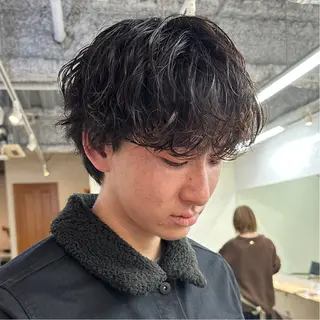 ショート パーマ メンズ JINKIメンズ特化 メンズカットパーマのヘアスタイル