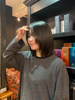 ミディアム 原田 梓未のヘアスタイル