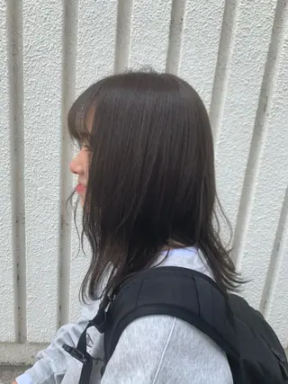 セミロング カラー 🤍似合わせパーマ 奥田沙耶🫧のヘアスタイル