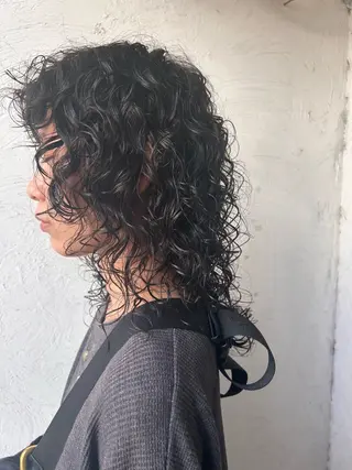 セミロング パーマ お任せヘア☘️☘️ 及川渚のヘアスタイル