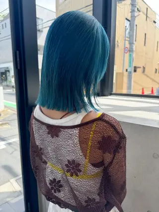 ミディアム カラー ヘアアレンジ ミニボブ/ブリーチ 🌈MISATOのヘアスタイル