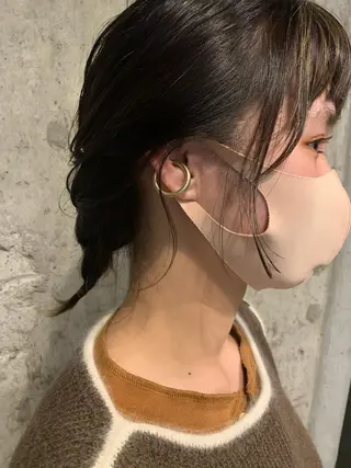 ミディアム Asti blanche所属・ブリーチなしWカラー /地毛風/小林凪沙のヘアスタイル