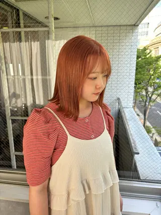 ショート カラー ヘアアレンジ 女性専用サロンiiro【イロ】所属・【韓国ヘア/透明感 カラー】makotoのヘアスタイル