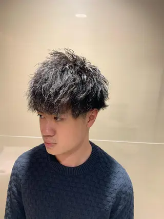 ミディアム パーマ メンズ ヒロ銀座 バーバーショップ神楽坂所属・ひらお あおとのヘアスタイル