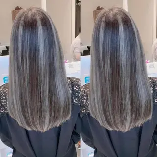 ロング カラー オフホワイトアンドなんば所属・福西 洋斗のヘアスタイル