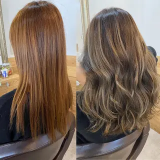 ロング カラー ヘアアレンジ ネイル マツエク・マツパ ハイライト、レイヤー カット/西梅田/中西のヘアスタイル