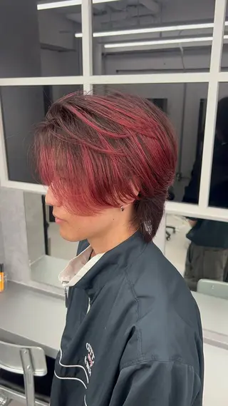 カラー メンズ 💋ホワイトメッシュ /パーマ/メンズ💋のヘアスタイル