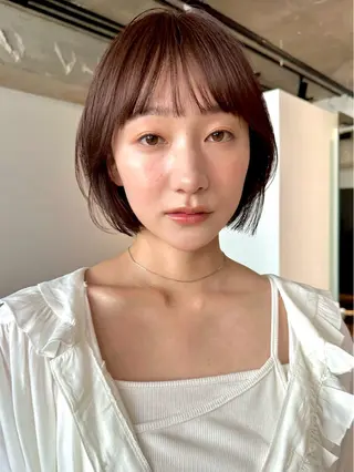 ショート カラー パーマ 🫧小顔×似合わせ× 透明感カラー🫧のヘアスタイル