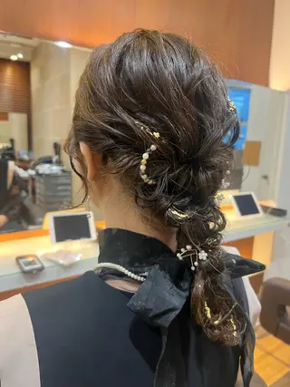 セミロング ヘアアレンジ しみず さくら🌸のヘアスタイル