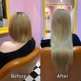 ロング シール+ちび編み込み エクステ梅田🐨のヘアスタイル