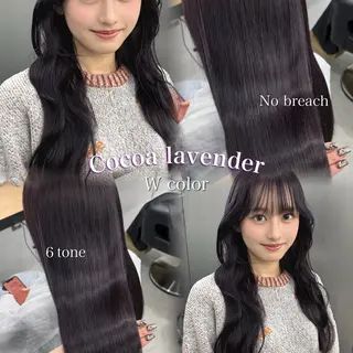 ロング カラー 暗髪🩶ラベンダー/ ブルー/ユウナ🤍のヘアスタイル