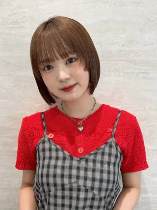 ミディアム 🫧ボブ／縮毛矯正／ 韓国／ゆーな🫧‪のヘアスタイル