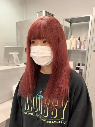ロング カラー ブリーチなしカラー ダブルカラーエクステのヘアスタイル