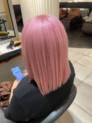 ミディアム カラー ボブ/ハイトーン髪質 改善/越谷✨クラモチのヘアスタイル