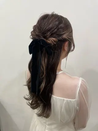 ロング ヘアアレンジ 韓国風パーマ/ヘア セット/店長みづきのヘアスタイル
