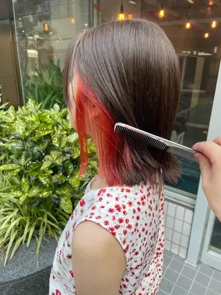 ミディアム カラー ハイトーン/ボブ /Riimooaのヘアスタイル