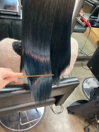 セミロング カラー ✨最安値✨エクステ カラー🌼つきな🌼のヘアスタイル