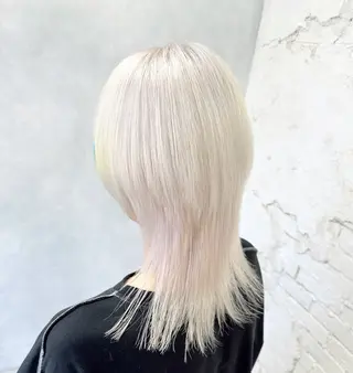 ミディアム カラー レイヤーブリーチ特化 ホワイト専門/岸のヘアスタイル